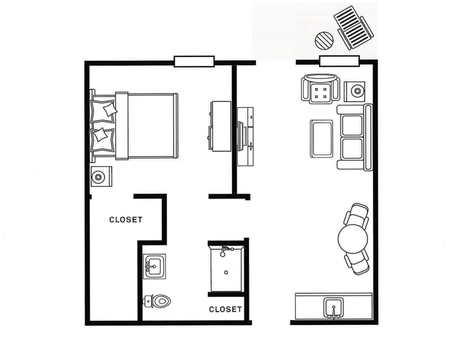 One Bedroom Floor Plan